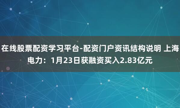 在线股票配资学习平台-配资门户资讯结构说明 上海电力：1月23日获融资买入2.83亿元